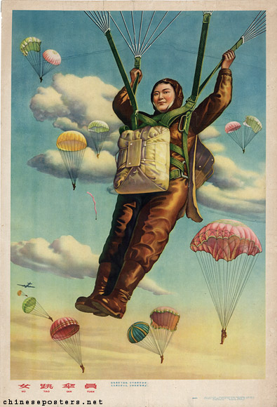 Women parachuters, 1958